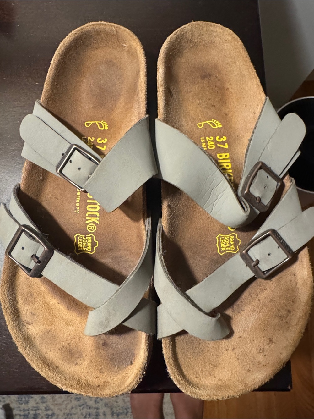 Birkenstock Mayari Sandals in Gray Leather